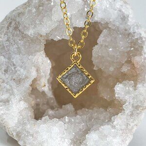 3/$20 14k Gold Silver Glitter Resin Diamond Handmade Charm Pendant Necklace
